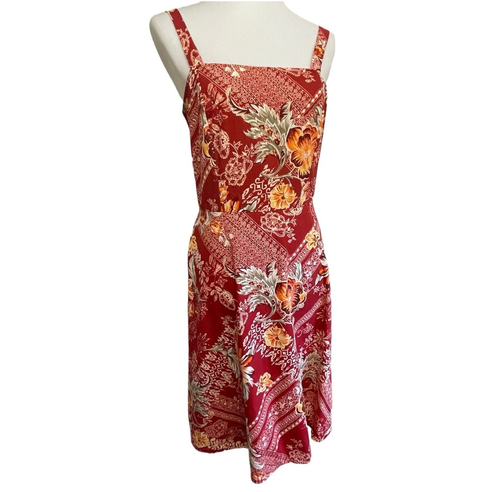 Alyn Paige Floral Paisley Fit & Flare Dress Women 9/10 Red